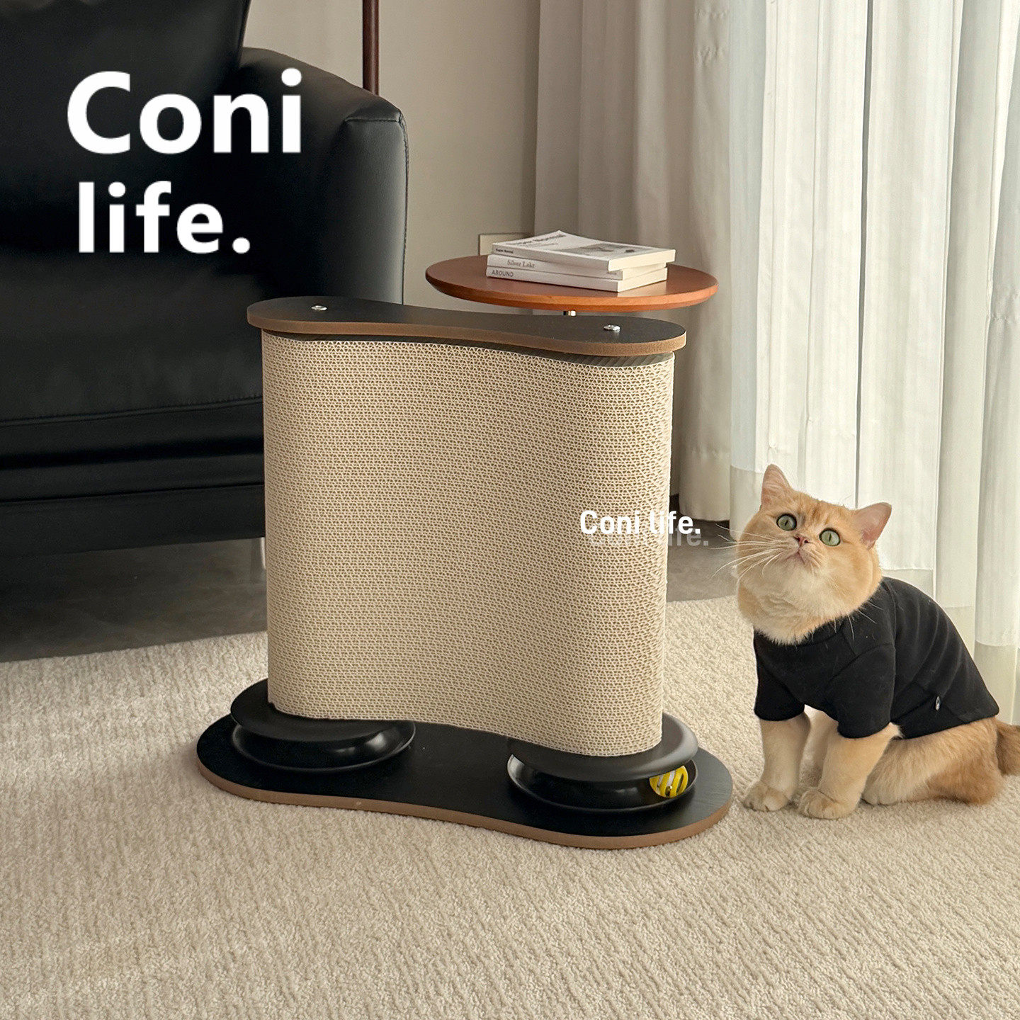 Coni life猫抓板立式猫抓柱耐磨大号贴墙转盘球保护沙发猫咪玩具