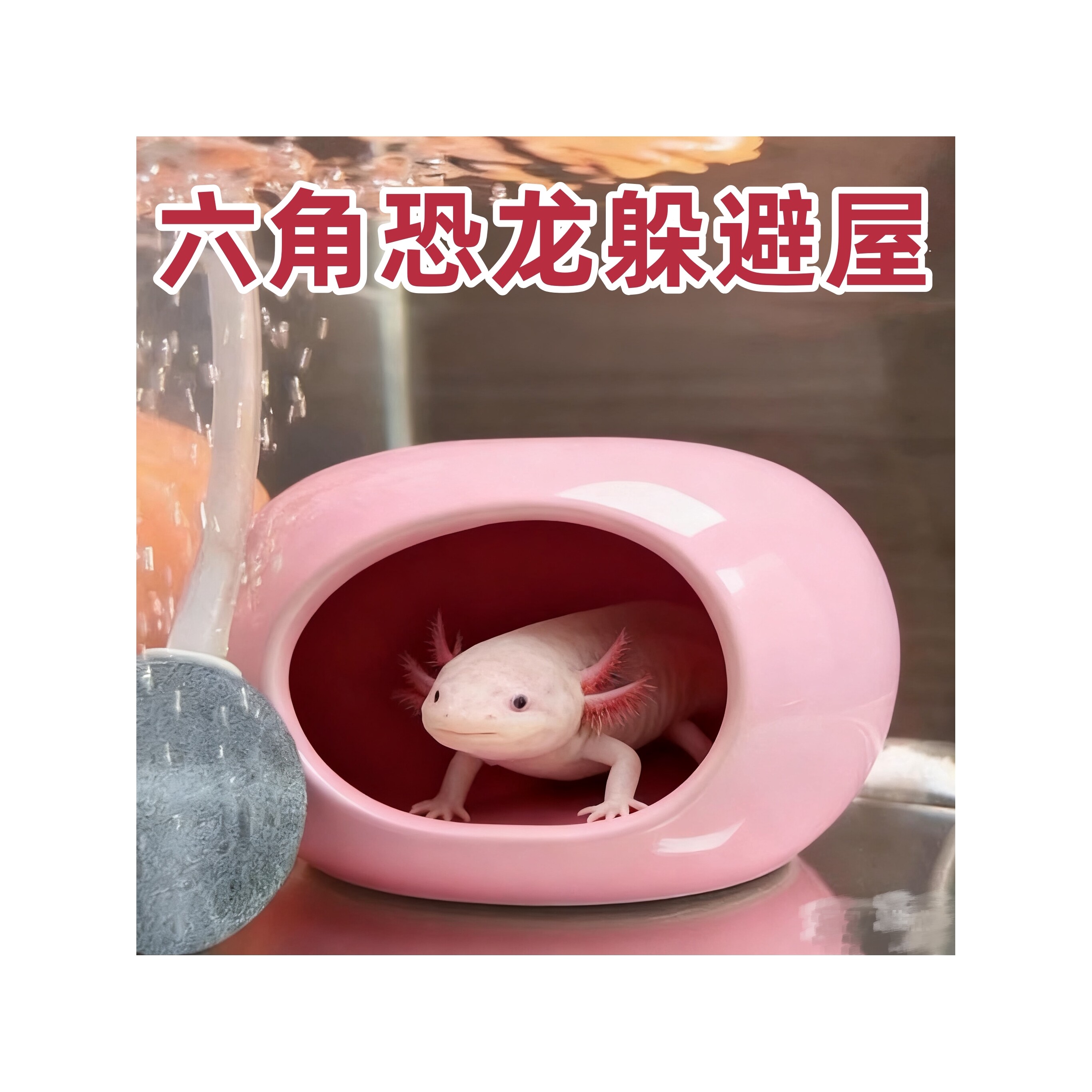 六角恐龙躲避屋鱼缸生态缸造景专用装饰巴西龟蝾螈休息繁殖躲避屋
