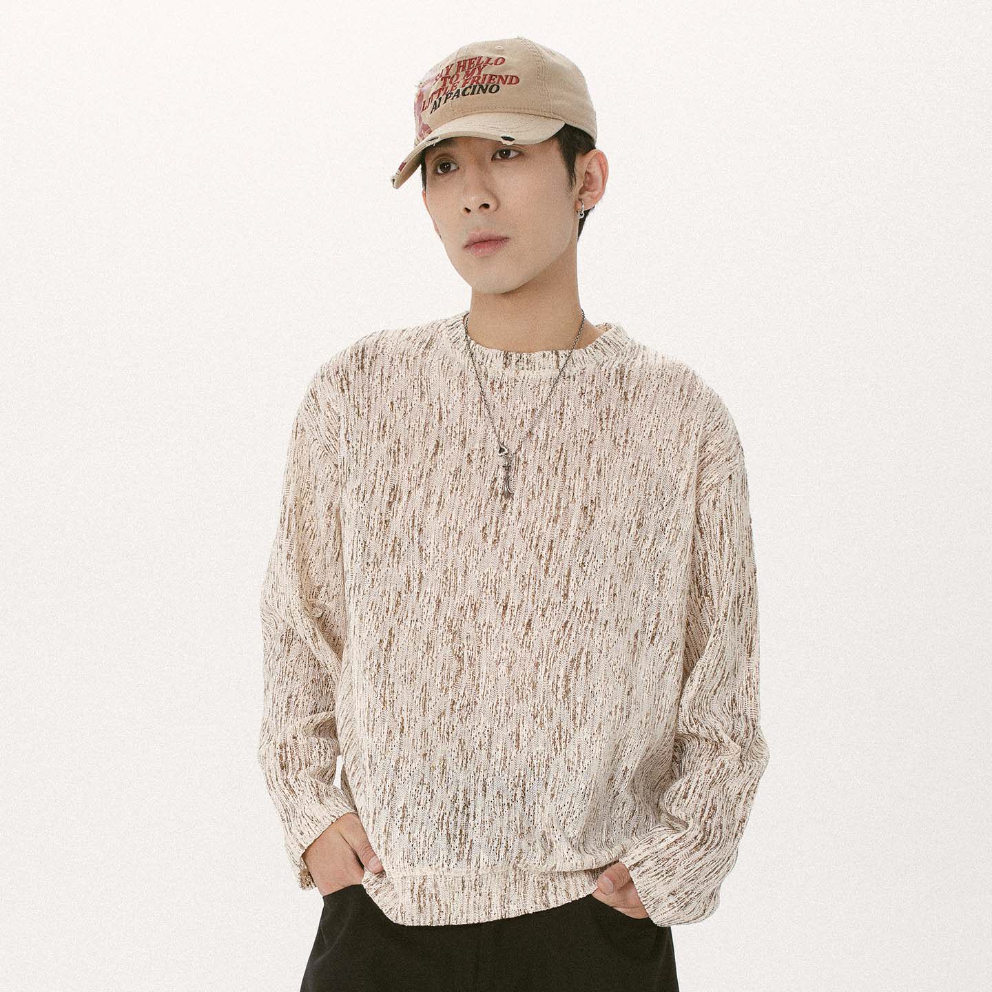 KV镂空斑马花卫衣长袖T恤