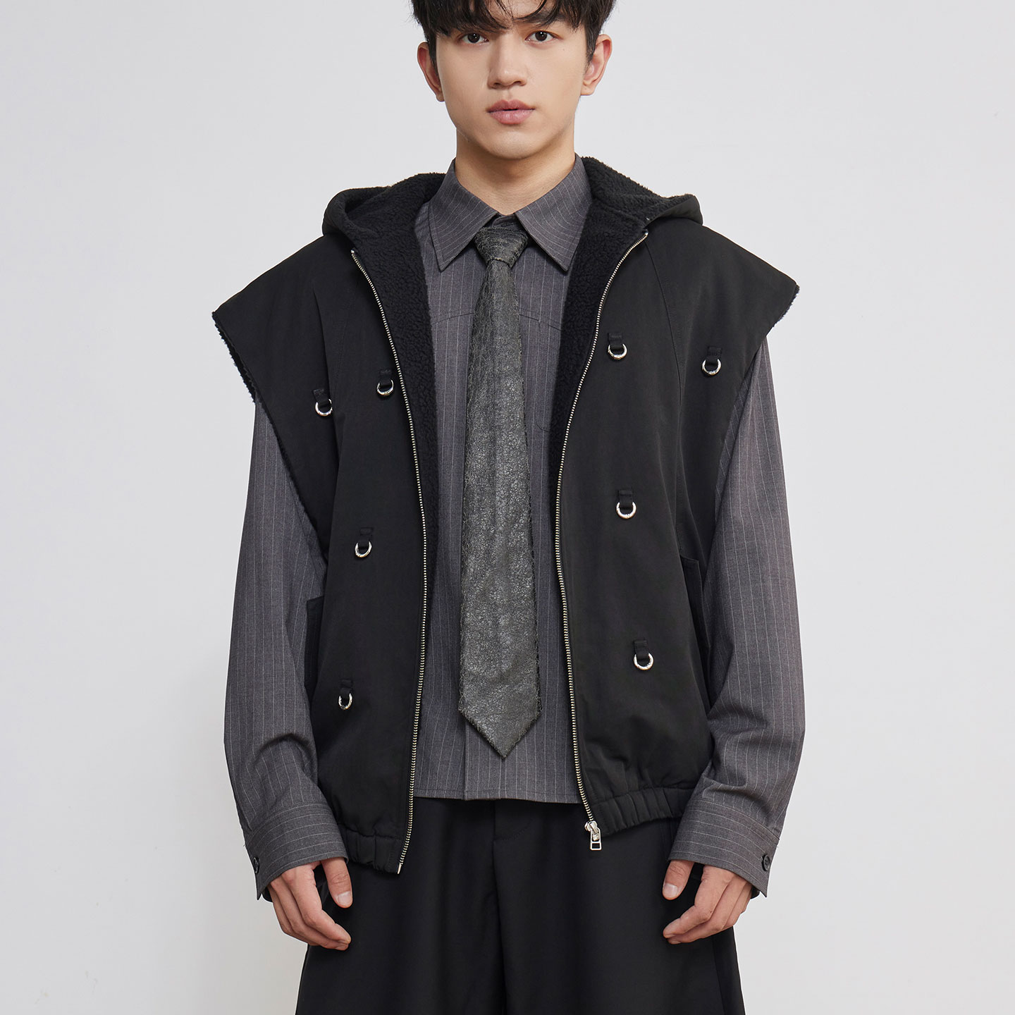 Dzic98披肩羊羔绒马甲