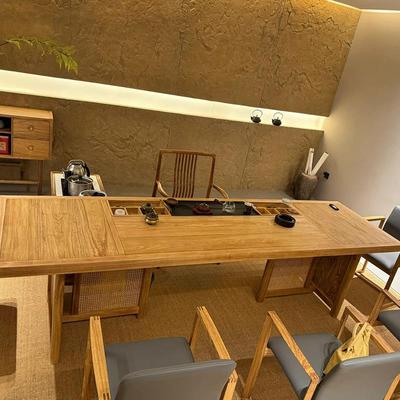 新中式实木茶桌椅组合原木色泡茶台宋式禅意茶空间茶室办公室定制