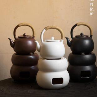 景德镇纯手工白釉提梁煮茶壶电陶炉明火炭火烧水壶陶壶 斗室案上