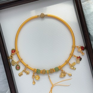 婴儿童长命金锁宝宝项圈编织红绳项链绳满月抓周道具百岁手工编绳