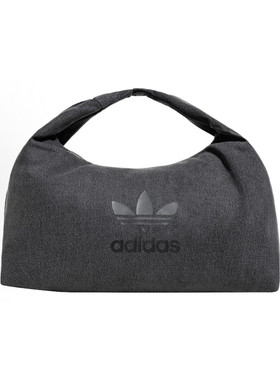 adidas 标志拉链开合 大容量 棉质 云朵包腋下包手提包 常规 黑色
