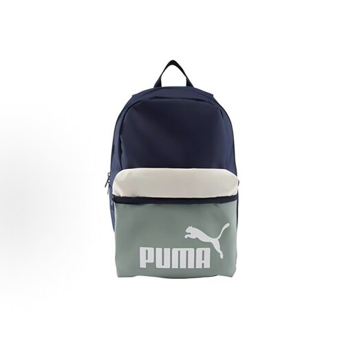 PUMA 彪马 时尚百搭便携拉链开合 织物 双肩包 中号 蓝色拼多色