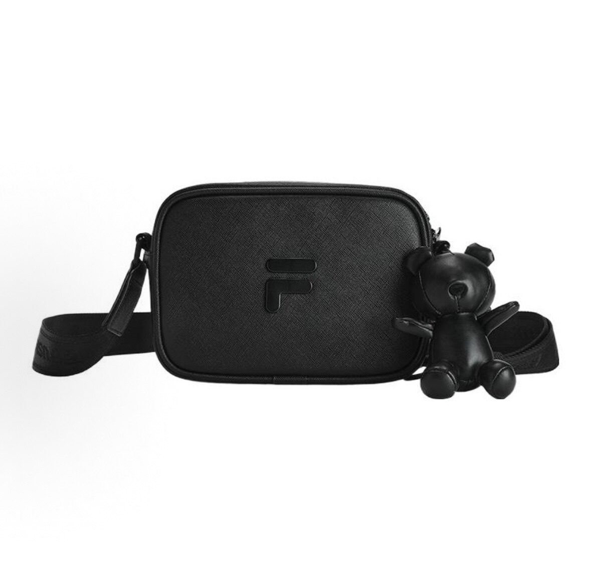 FILA FUSION斐乐潮牌 萌萌熊 斜挎包 常规 男女同款情侣款 深黑