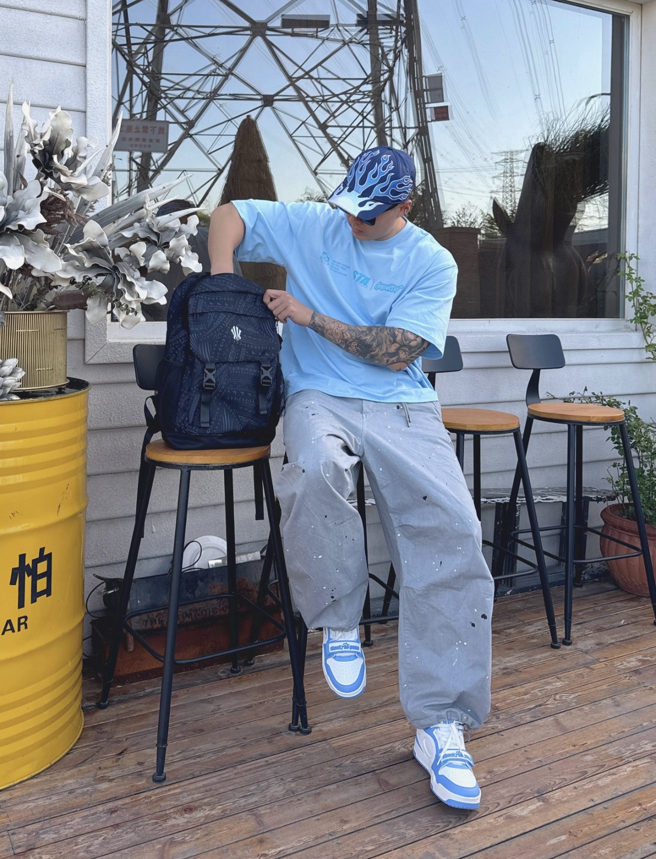 安踏 欧文系列 双肩包男女大容量时尚书包运动训练健身篮球背包