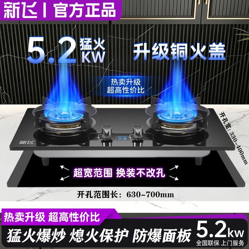新飞燃气灶双灶厨房家用