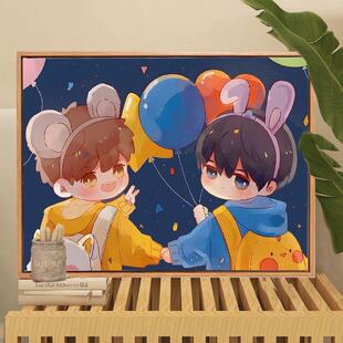 带框2025新款钻石画盗墓笔记自粘贴砖绣手工diy满方钻男孩简单小