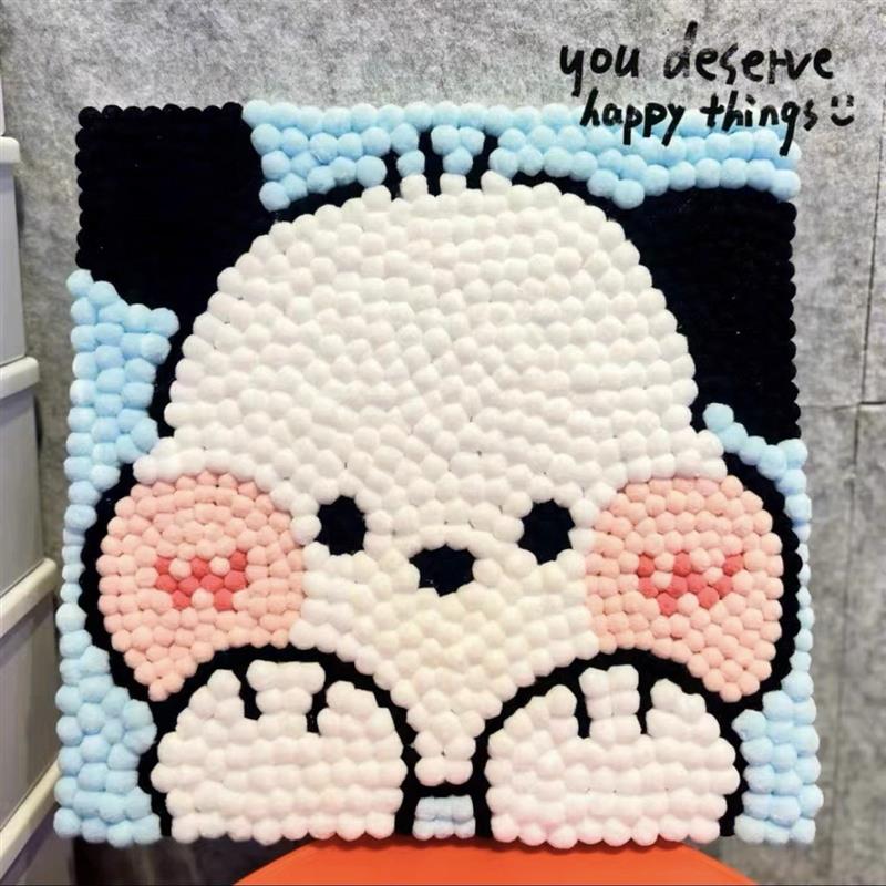 玉桂狗毛球画儿童手工diy
