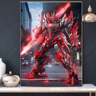 高达机甲钻石画满钻diy高难度贴钻国风手工填充钻石绣房间装饰画