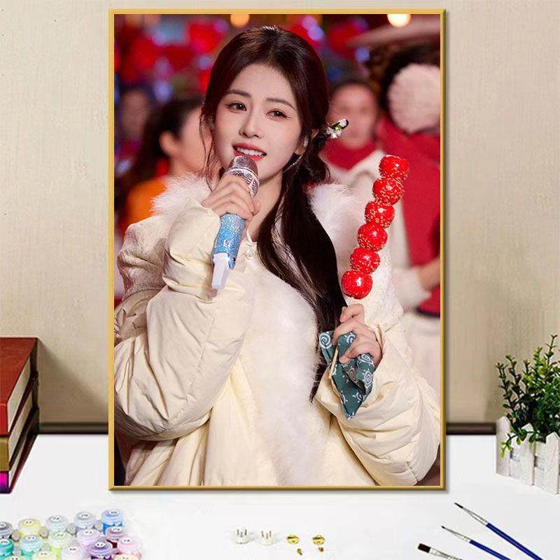 美女明星演员白鹿满钻钻石画