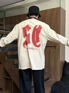 SC春秋单穿发泡印花字母圆领休闲宽松上衣长袖T恤打底衫AS-8015