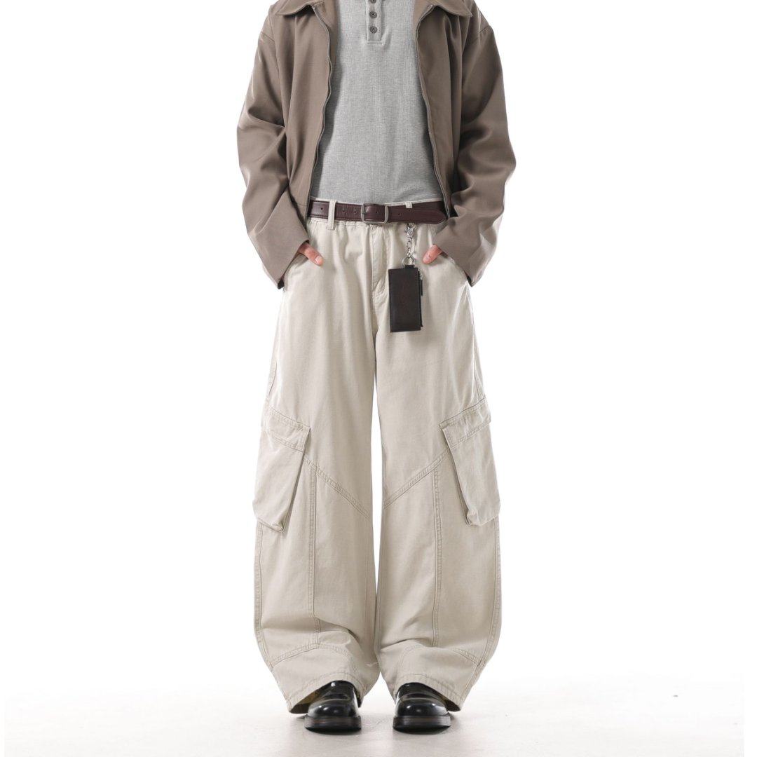 【GD系列】春秋美式潮款结构拼接工装裤百搭高街弯刀牛仔裤PC-042