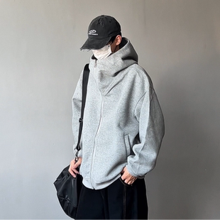 642 卫衣夹克外套360 阿叔春季 重磅400g高街百搭宽松连帽社恐开衫