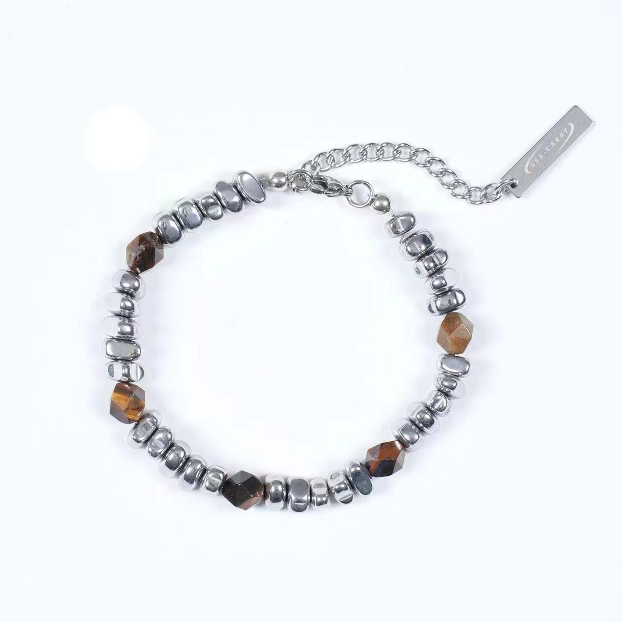 钛钢手链 钛钢阿叔潮流新中式复古高级感小众百搭串珠手链DR-7A00