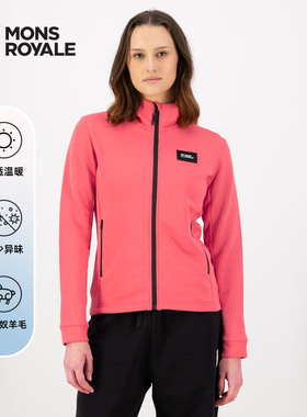 MonsRoyale长袖外套Arcadia美利奴羊毛拉链保暖外套户外徒步女款