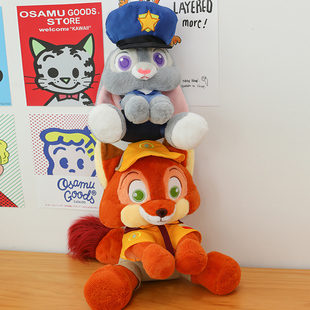 本物のぬいぐ疯狂动物城尼克狐狸朱迪兔子公仔玩偶毛绒玩具礼物女