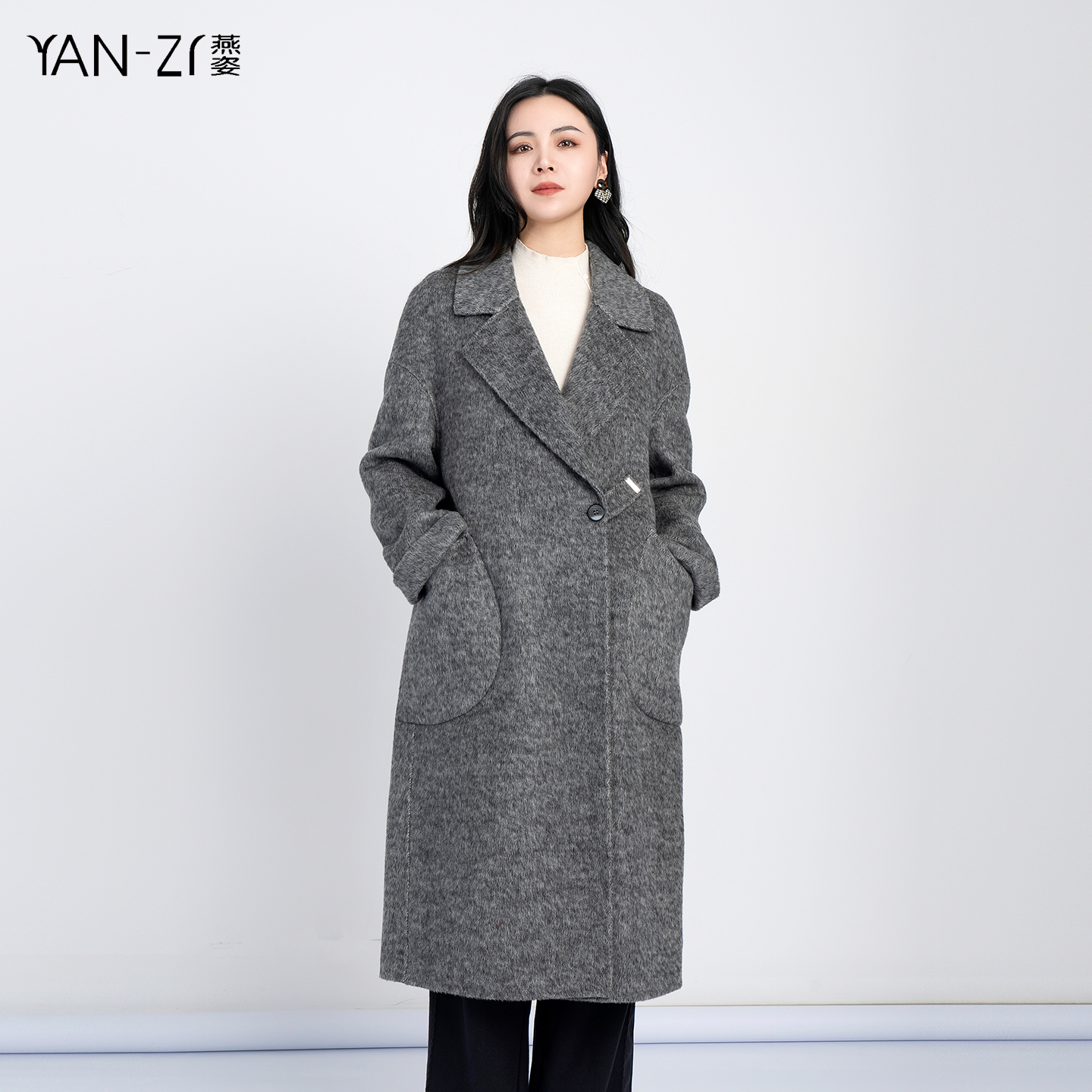 老钱风翻领纯羊毛双面呢大衣