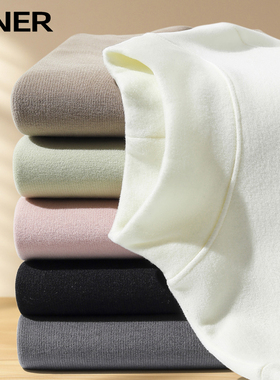 白色德绒半高领打底衫女春秋季新款内搭长袖双面磨毛加厚修身上衣