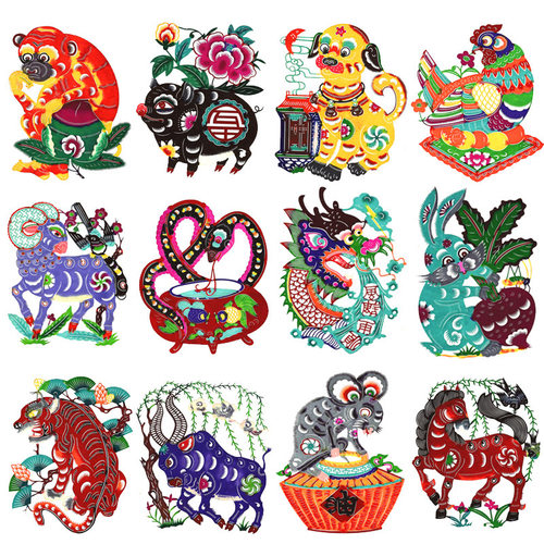 中国风蔚县特产彩色张窗花剪纸中英文翻译学生出国礼品送礼