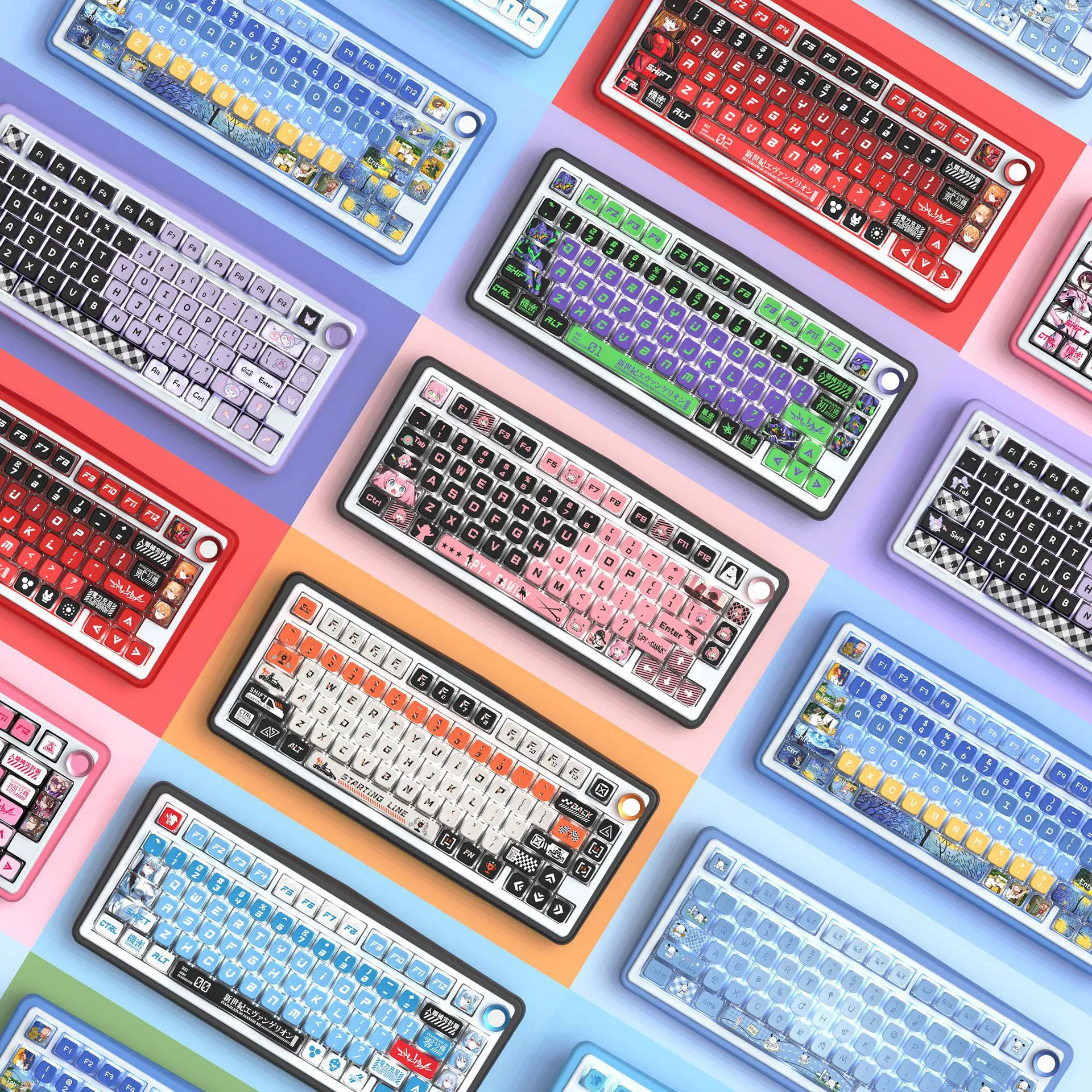 二次元动漫主题电脑键盘键帽替换