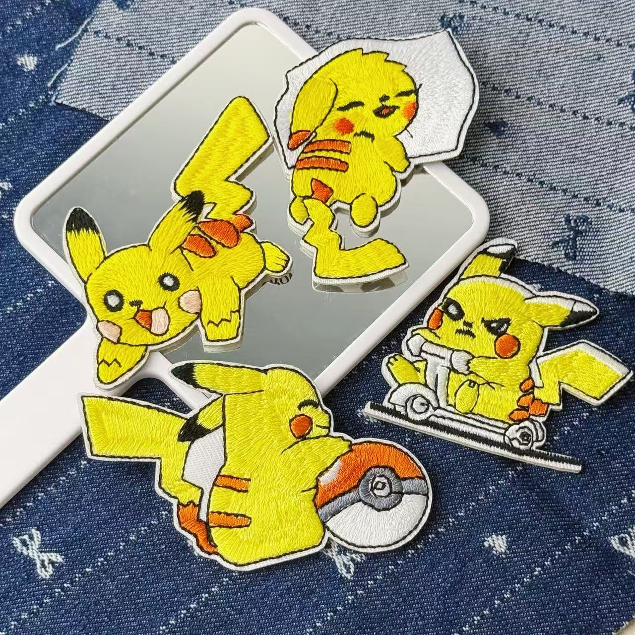 可爱卡通皮卡丘刺绣布贴衣服补丁布贴