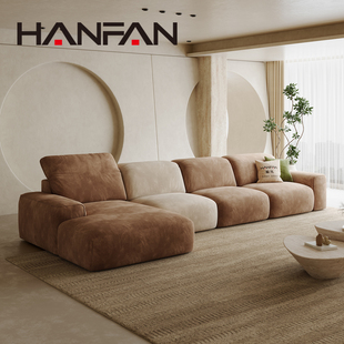 2025新款拼色奶油中古风布套全拆洗防猫抓客厅布艺沙发雪尼尔贵妃