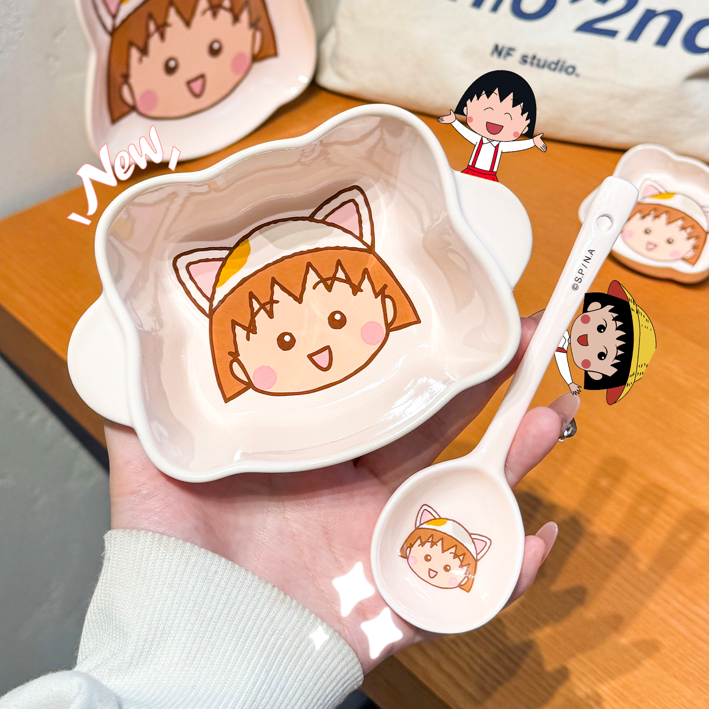 樱桃小丸子米饭碗卡通家用新款