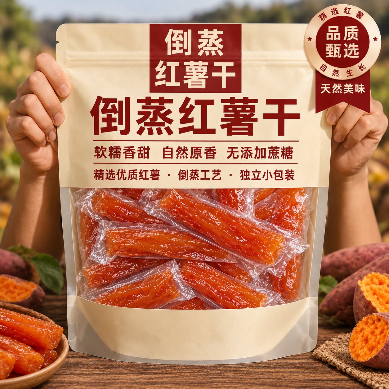 倒蒸红薯干地瓜干农家自晒番薯干0脂肪健康粗粮休闲零食旗舰店