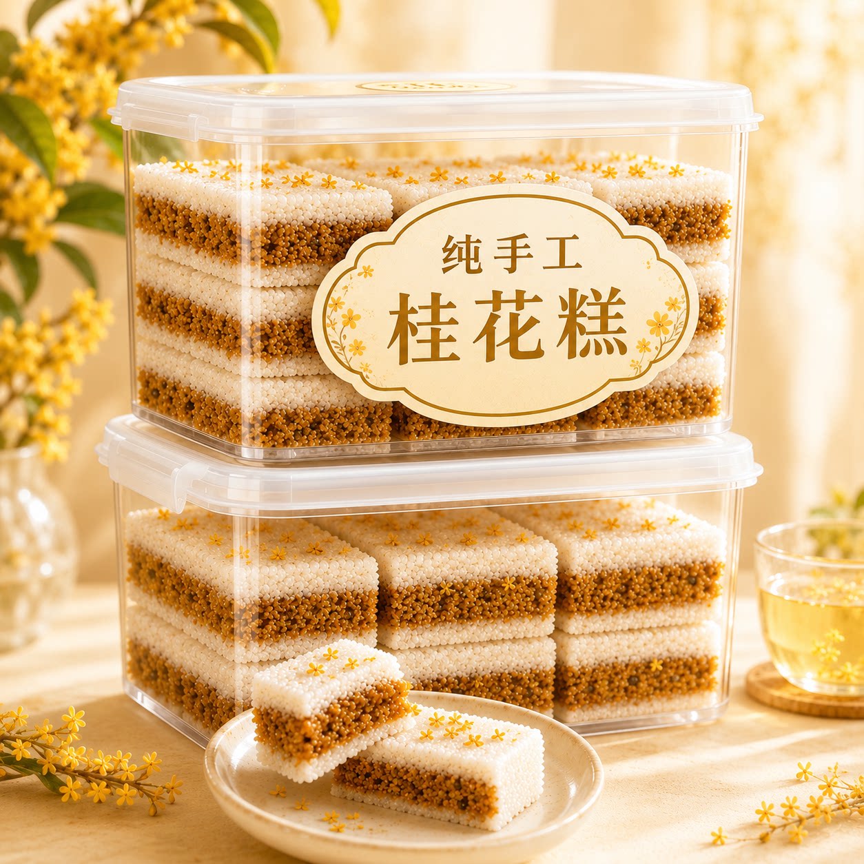 正宗广西桂林特产桂花糕传统糕点官方旗舰店手工千人小米糕点心