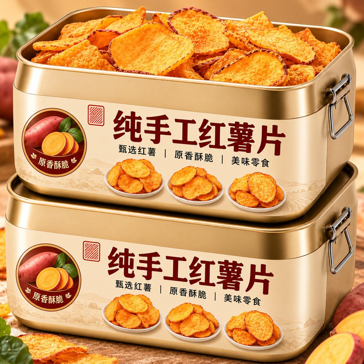 纯手工红薯片香脆甘梅地瓜片儿童零食官方旗舰店咸香酥脆原切薄脆