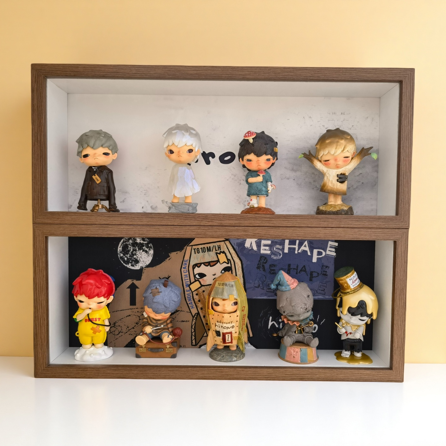 泡泡玛特小野1-7代展示盒立体相框展示场景装饰盲盒收纳盒展示盒