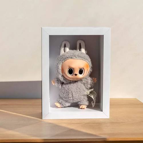 labubu拉布布心动马卡龙坐坐派对可口可乐盲盒场景展示盒收纳相框