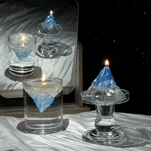 香薰蜡烛小众高级卧室香氛悬浮冰山烛台桌面摆件氛围感伴手礼ins