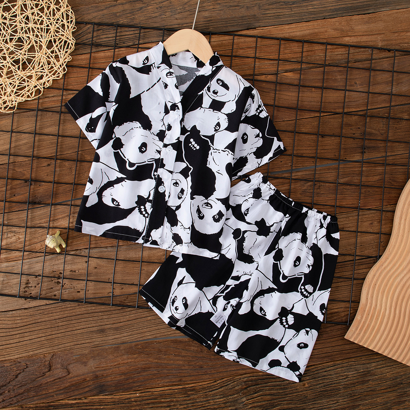 夏季儿童棉绸短袖短裤睡衣男大童女童男孩宝宝空调家居服绵绸薄款