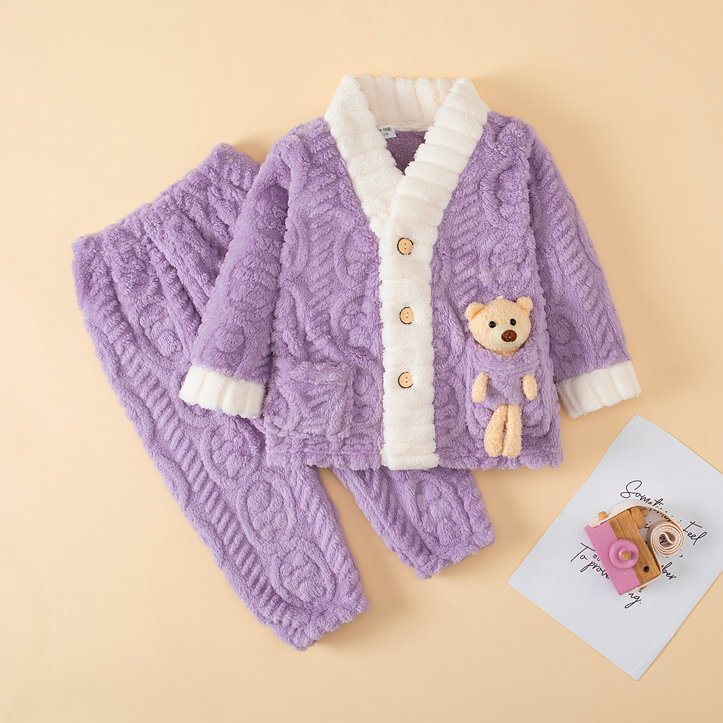 儿童秋冬季法兰绒睡衣套装