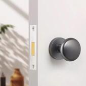 形门单面锁木门内门锁室加厚锌ECREW亿隐简合金黑色圆门锁隐藏约