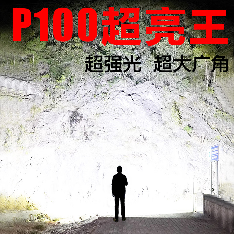 强光头灯超亮远射激光炮头戴式户外登山照明灯充电超长续航钓鱼灯