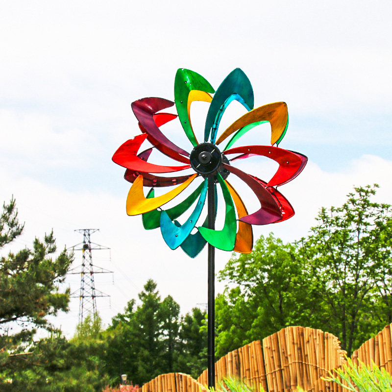 户外花架大风车花园阳台布置农场造景铁艺网红庭院子创意装饰摆件