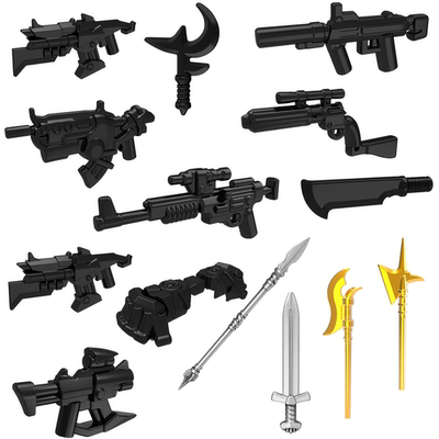 兼容小颗粒人仔玩具德美苏英士兵军事武器配件头盔枪积木拼装玩具