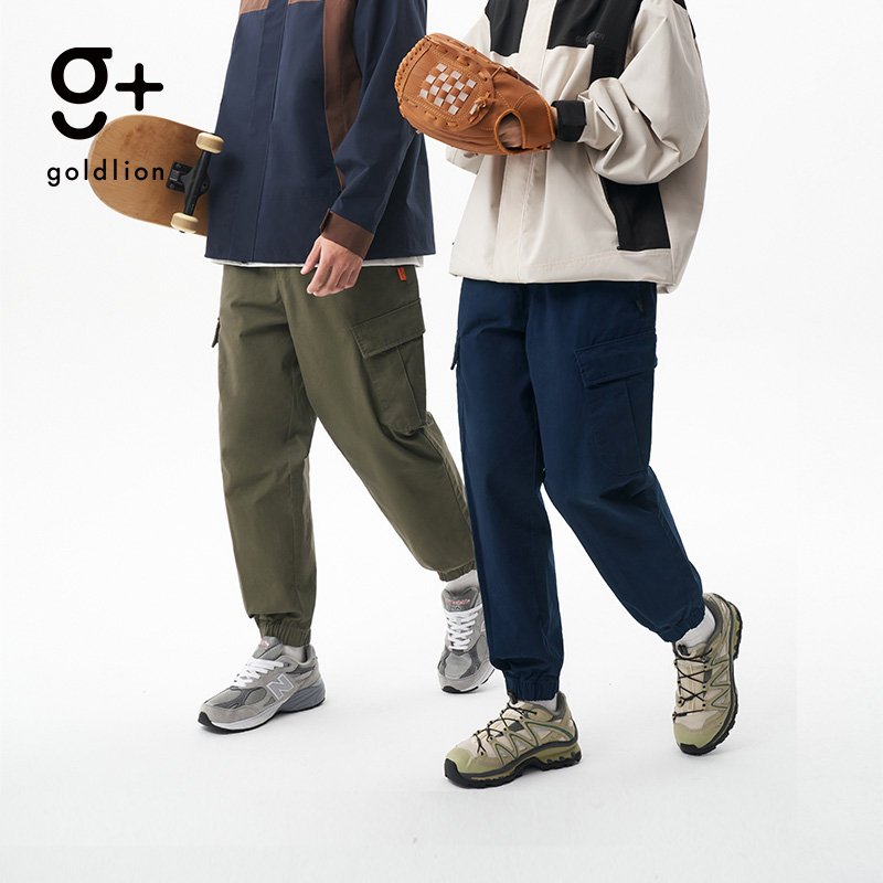 金利来g+日系立体工装宽松长裤