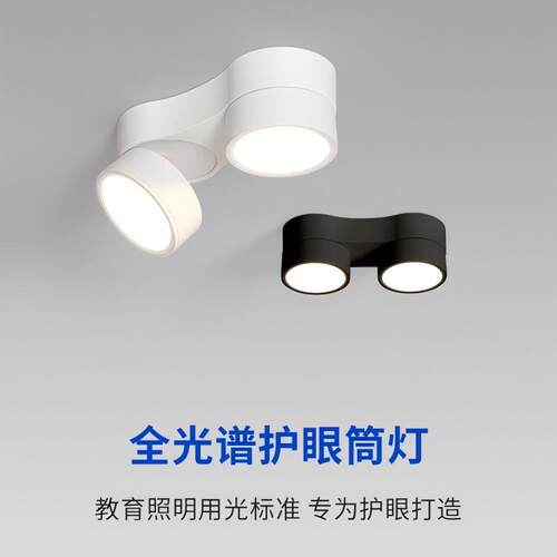 明装射灯led双头筒灯无主灯