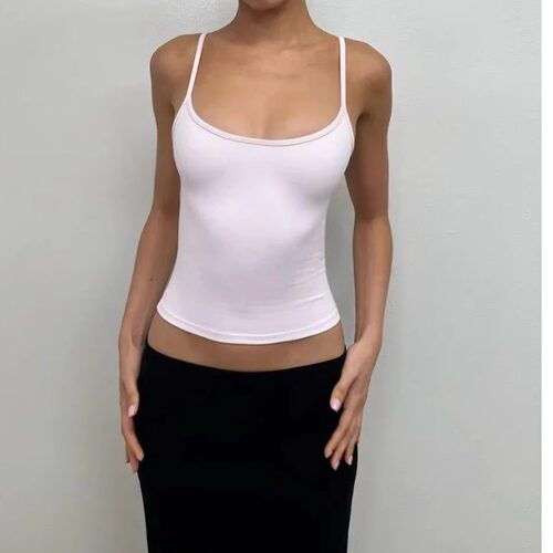 Backless solid color pullover sleeveless top露背套头无袖上衣