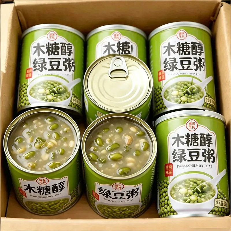 特价6大罐】木糖醇绿豆羹320g营养早餐方便速食整箱批发八宝粥