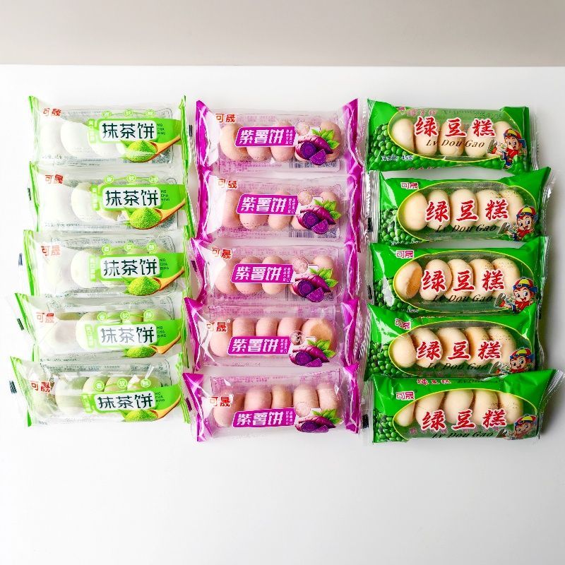 绿豆糕抹茶饼紫薯饼老式正宗怀旧早餐代餐传统糕点休闲零食小吃