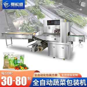 全自动蔬菜包装机自动打孔贴标水果蔬菜打包机食品枕式包装机