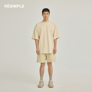 男0039 RESIMPLE简单点轻薄透气纯棉五分裤 女重磅高街运动休闲短裤