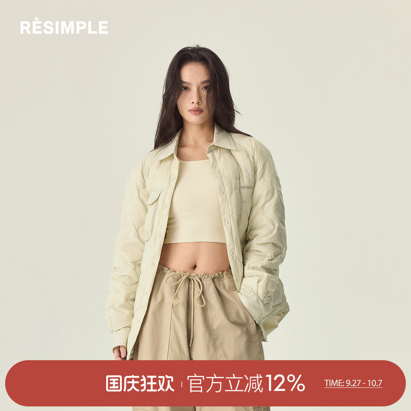 RESIMPLE简单点羽绒服女百搭休闲外套男轻薄上衣冬季新款1220