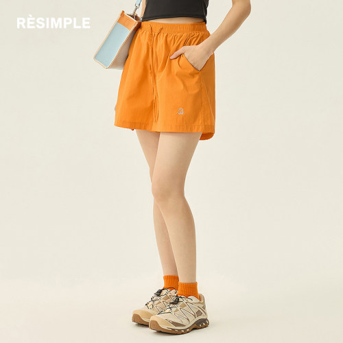 RESIMPLE运动短裤女a字梨型身材洋气设计感暖阳橙跑步裤子0650